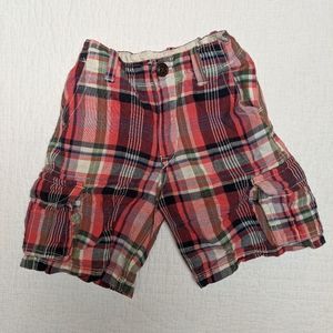 Baby Gap red plaid cargo shorts, size 5